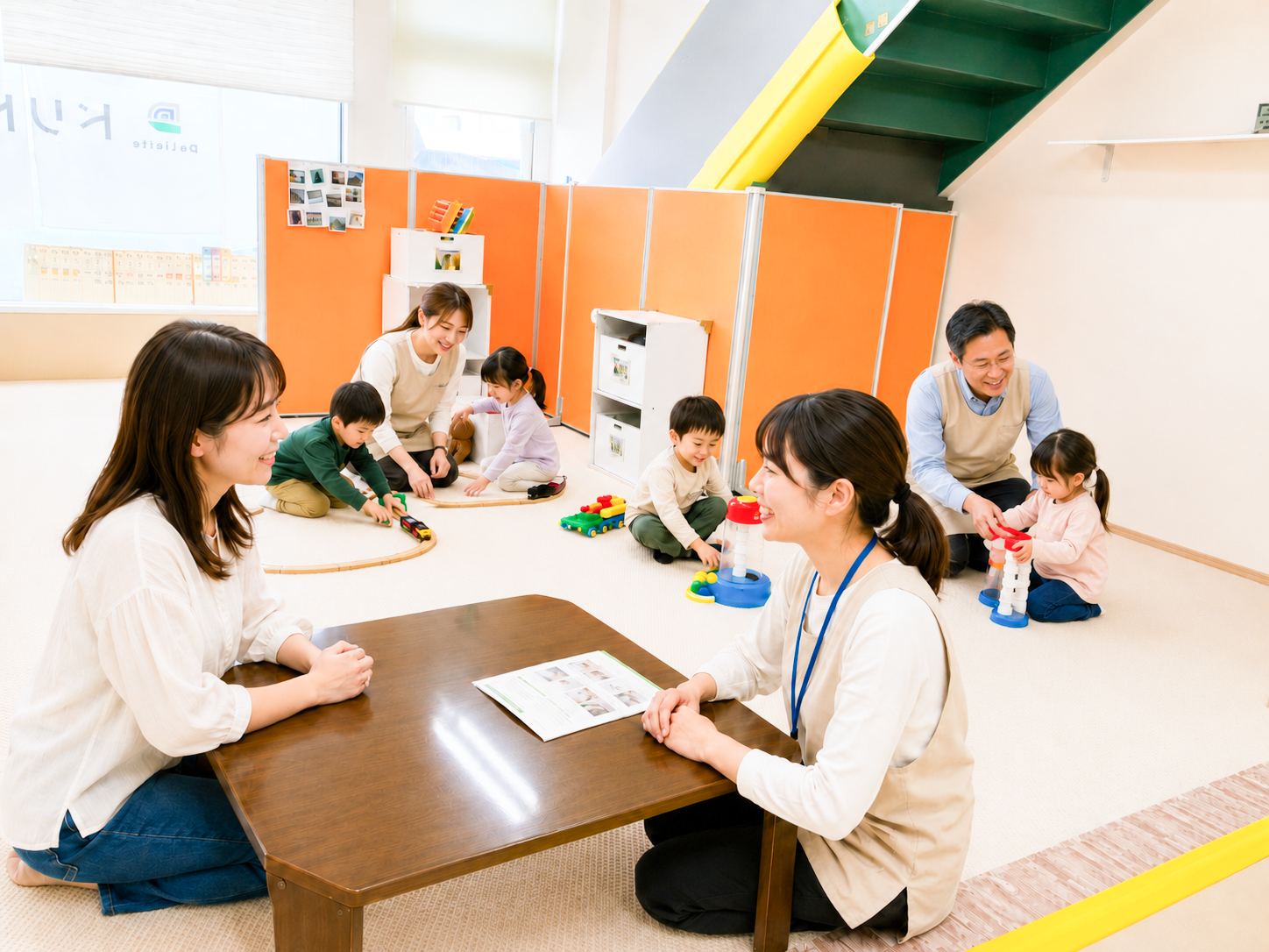 療育室で落ち着いた遊びを楽しむお子さま