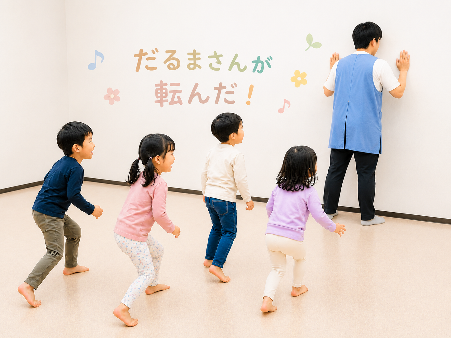 一緒に遊ぶお子さまとスタッフ